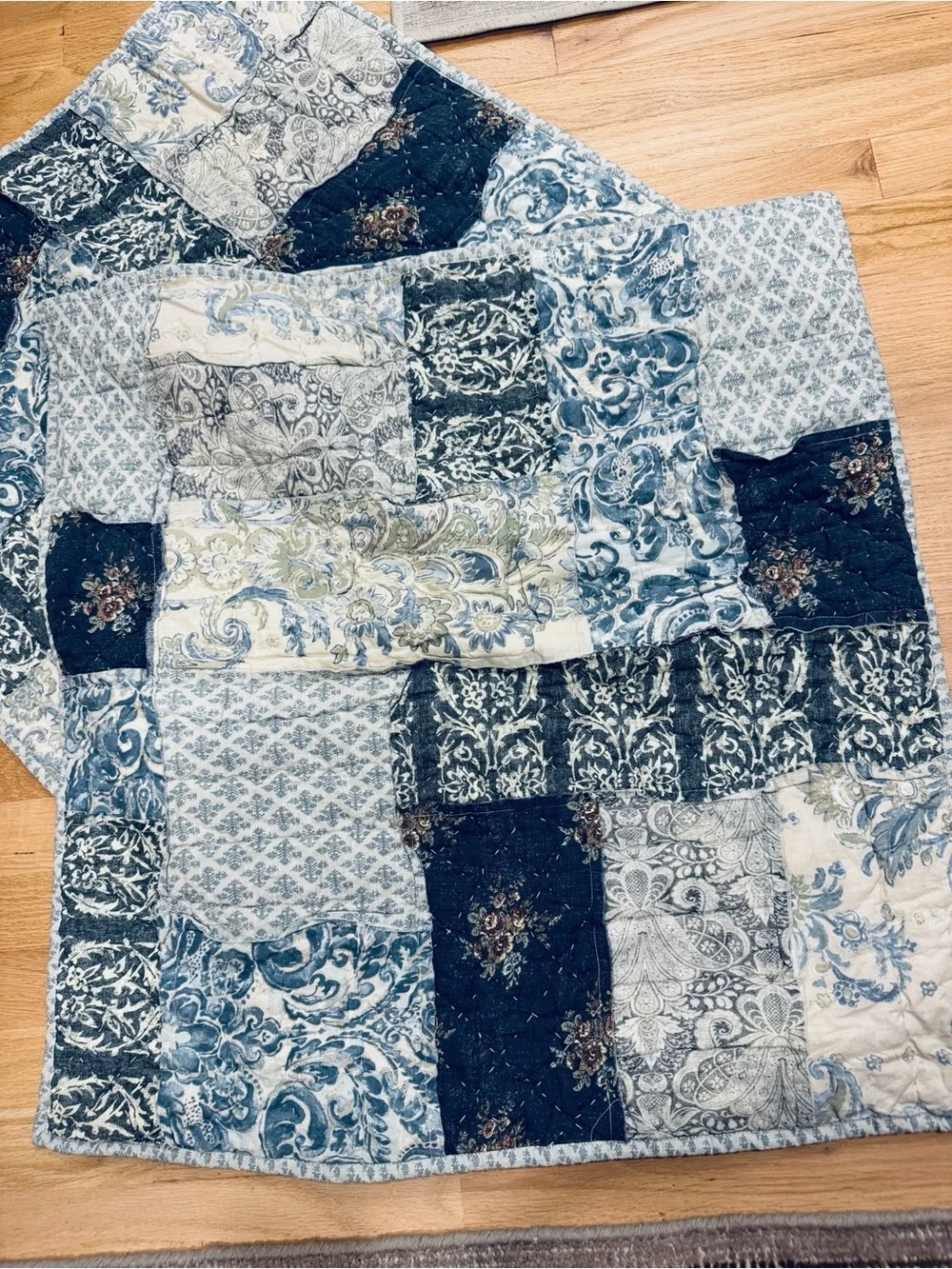 Pottery Barn | Delaney Handcrafted Patchwork Cotton Quilted~  1/ Euro Sham